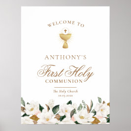 Póster Signo de bienvenida de la primera comunión santa f