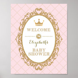 Póster Signo de bienvenida de la princesa real Baby Showe