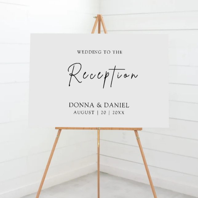 Póster Signo de bienvenida de la recepción de boda modern (Modern Wedding Reception Welcome Sign)
