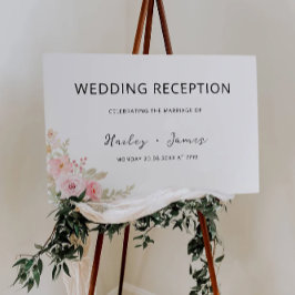 Póster Signo de bienvenida de la recepción de boda Rosa