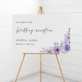 Póster Signo de bienvenida de la recepción de la boda púr