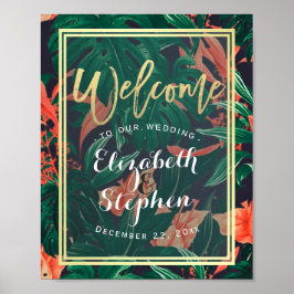 Póster Signo de bienvenida de la recepción de la boda tro