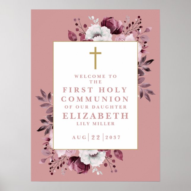 Póster Signo de bienvenida de la Santa Comunión del Boho  (Frente)