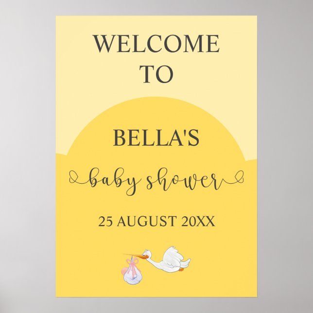 Póster Signo de bienvenida de la tormenta Baby Shower ama (Frente)