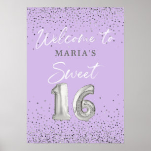 Póster Signo de bienvenida de lavanda dulce moderno 16