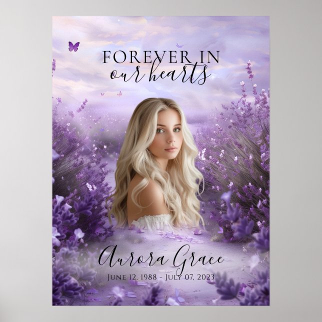Póster Signo de bienvenida de Lavender Field Memorial (Frente)