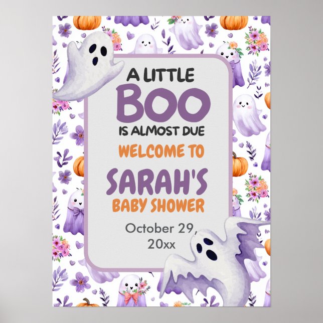 Póster Signo de bienvenida de Little Boo baby water (Frente)