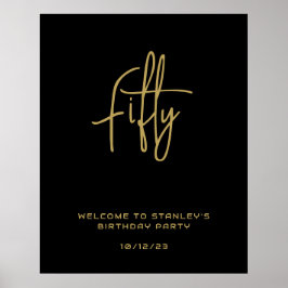 Póster Signo de bienvenida de los cincuenta años del oro