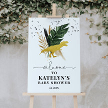 Signo de bienvenida de los dinosaurios dorados tro