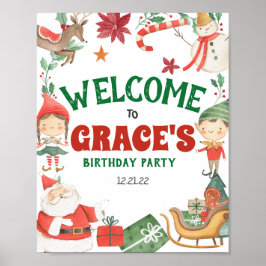 Póster Signo de bienvenida de los niños Navidades Fiesta