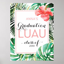 Póster Signo de bienvenida de Luau Fiesta de graduación t