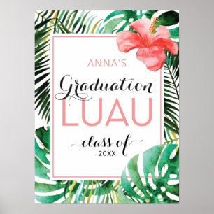 Póster Signo de bienvenida de Luau Fiesta de graduación t