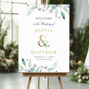 Póster Signo de bienvenida de Luxe Floral Ampersand y Bod