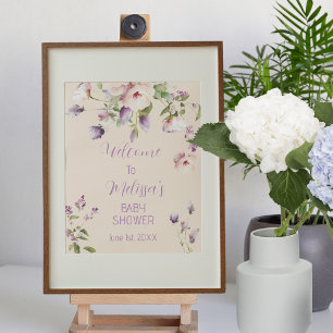 Póster Signo de bienvenida de Magnolia Blooms Baby Shower