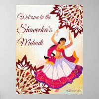 Signo de bienvenida de mehndi sangeet de diseño de
