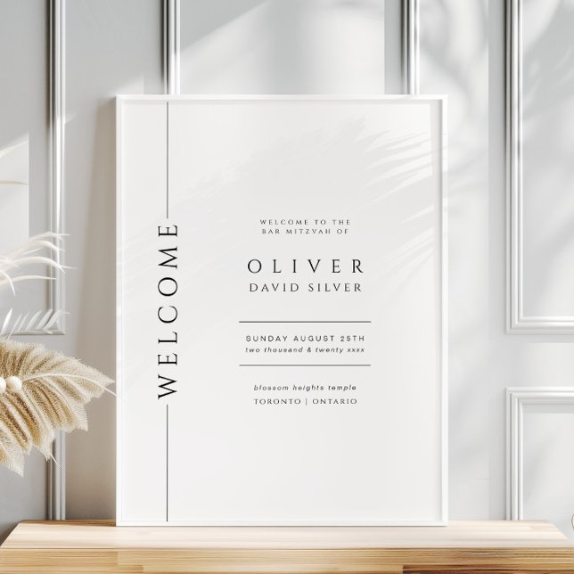 Póster Signo de bienvenida de Mitzvah en blanco y negro m (Subido por el creador)