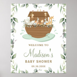 Póster Signo de bienvenida de moda Greenery Noah en Ark B