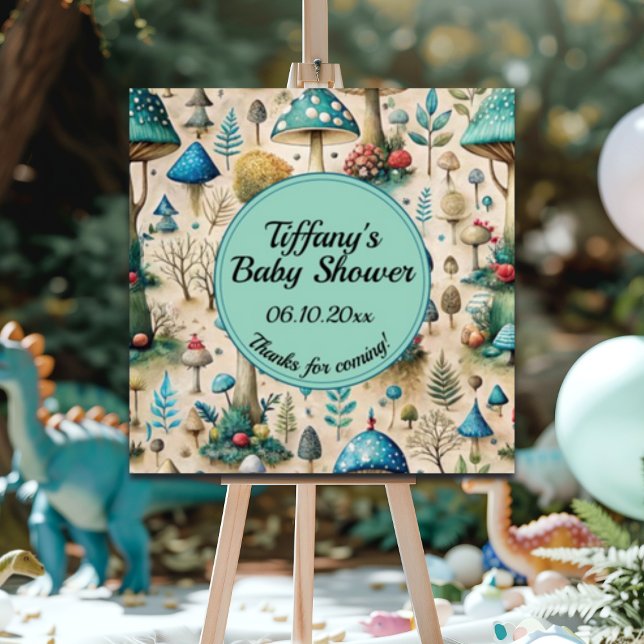 Póster Signo de bienvenida de Mushrooms Fairyland Baby Sh (Subido por el creador)