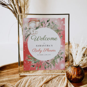 Póster Signo de bienvenida de navidades de Santa Elephant