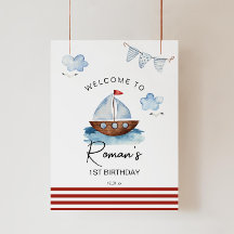 Signo de bienvenida de niño náutico