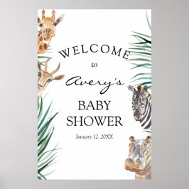 Póster Signo de bienvenida de Oh Boy Safari Animals