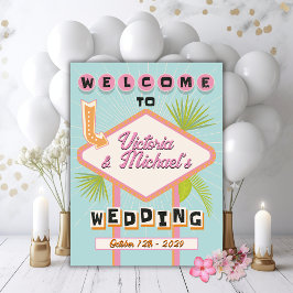 Póster Signo de bienvenida de Palm Springs Beach Wedding 