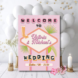 Póster Signo de bienvenida de Palm Springs Beach Wedding 