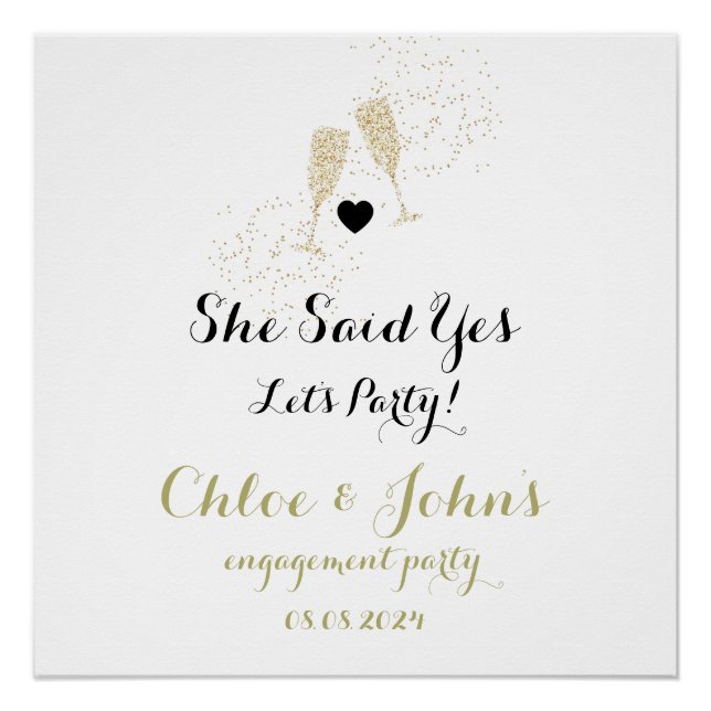 Póster signo de bienvenida de parte de compromiso, signo  (Anverso)