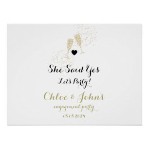 Póster signo de bienvenida de parte de compromiso, signo 