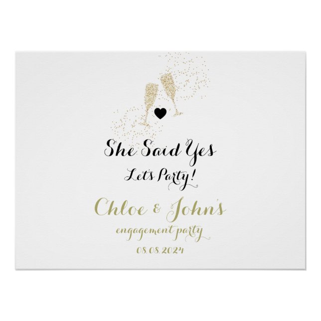 Póster signo de bienvenida de parte de compromiso, signo  (Anverso)