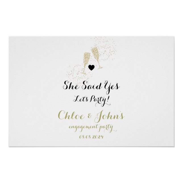 Póster signo de bienvenida de parte de compromiso, signo  (Anverso)