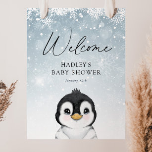 Póster Signo de bienvenida de Penguin Baby Shower