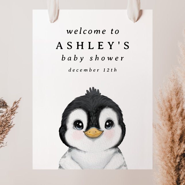 Póster Signo de bienvenida de Penguin Baby Shower (Subido por el creador)