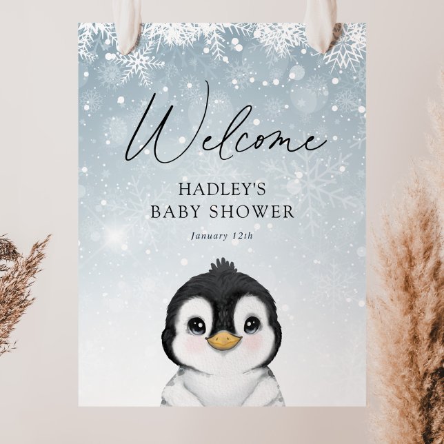 Póster Signo de bienvenida de Penguin Baby Shower (Subido por el creador)