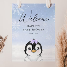 Póster Signo de bienvenida de Penguin Baby Shower