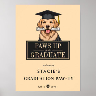 Póster Signo de bienvenida de perro de la clase Cute Gold