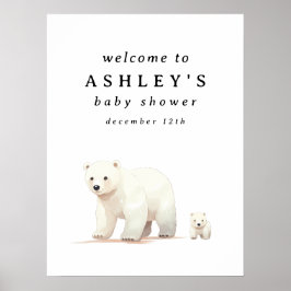 Póster Signo de bienvenida de Polar Bear Baby Shower