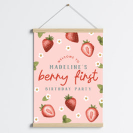 Póster Signo de bienvenida de primer cumpleaños de Berry