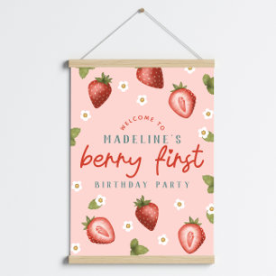 Póster Signo de bienvenida de primer cumpleaños de Berry