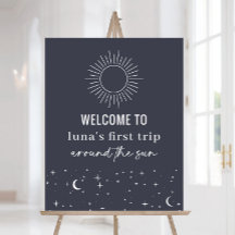 Signo de bienvenida de primer cumpleaños de Marina