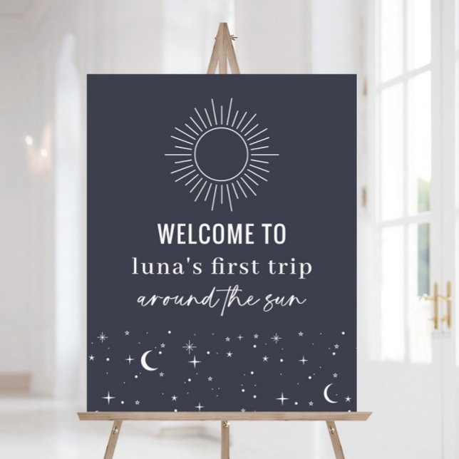 Póster Signo de bienvenida de primer cumpleaños de Marina (Subido por el creador)