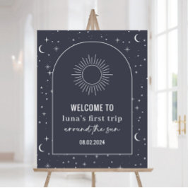 Póster Signo de bienvenida de primer cumpleaños del Arco