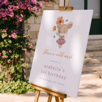 Signo de bienvenida de primer cumpleaños para una 