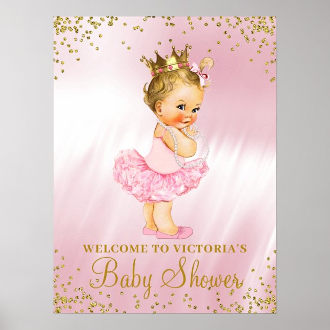 Póster Signo de bienvenida de Princess Tutu Baby Shower B (Frente)