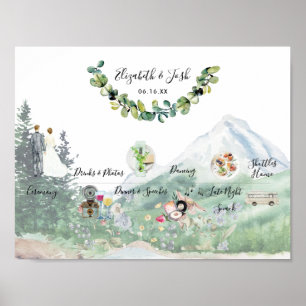 Póster Signo de bienvenida de programación de Boda inform
