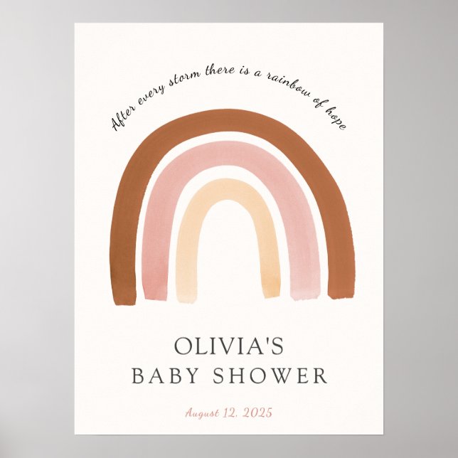 Póster Signo de bienvenida de Rainbow Baby Shower (Frente)