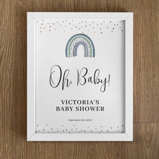 Póster Signo de bienvenida de Rainbow Boy Baby Shower (Subido por el creador)