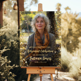 Póster Signo de bienvenida de retiro moderno con foto