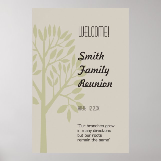 Póster Signo de bienvenida de Reunión de la Familia de Ár (Frente)