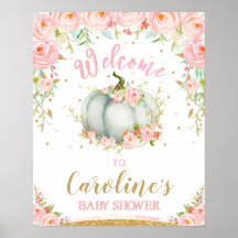 Signo de bienvenida de Rubor Floral para calabaza
